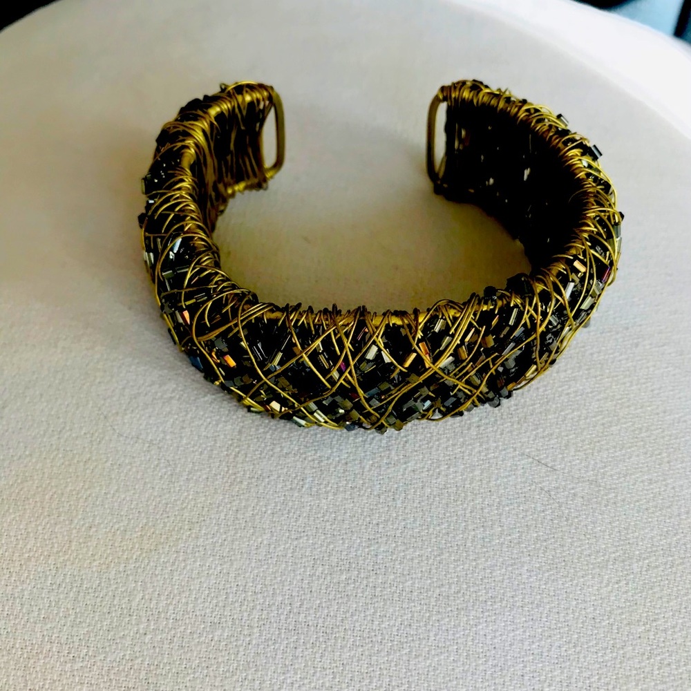 Black and Gold Cuff Bracelet